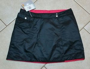 NWT $80 Women's Nike GOLF Reversible Insulated Skirt SZ 12 Black /Hot pink