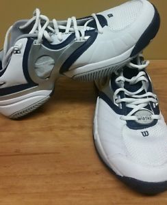 Wilson Men's Evolution Qualifier Tennis Shoe Size 14D White/Navy/Silver S1600