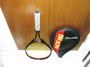 Spalding Ace 110 Tennis Racquet Vtg Rare Oversize OS Racket w Cover 4 5/8 NICE