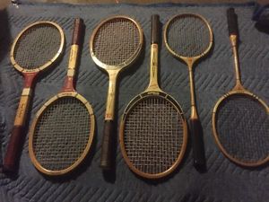 Lot of 6 vintage wood tennis rackets raquets Decoration Wilson