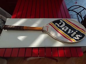 Vintage T A Davis Imperial Deluxe Wooden Tennis Racket with Cover