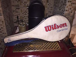 Vintage Wilson Tennis Racquet- Wilson Ceramic Midsize With Case