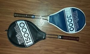 Wilson T5000 & TX 3000 Steel Tennis Racquets With Cover- Vintage Excellent Cond.