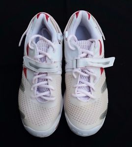 Womens Sz 8 BABOLAT Propulse Lady 3 Tennis Shoes White Red 31S1174 (pre-owned)