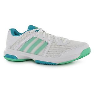 Adidas Barricade Aspire Tennis Shoes Womens White/Green Court Trainers Sneakers