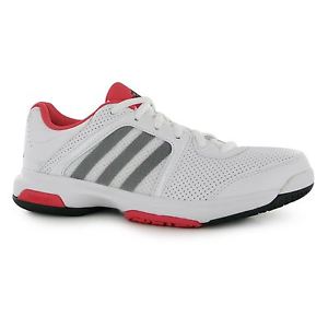 Adidas Barricade Aspire Tennis Shoes Womens White/Red Court Trainers Sneakers