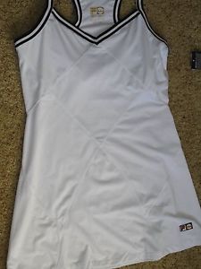 NWT $ 65!! FILA WOMENS WHITE TENNIS DRESS SPF 30, L