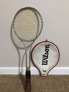 Vintage Wilson T2000 Jimmy Connor Tennis Racquet W/ Cover 4 5/8 Grip