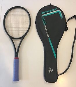 Dunlop Max Impact Mid tennis racquet 4-3/8 nice blade/staff  w/ Leather Case