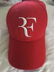 ** RARE Roger Federer Nike Red and White Foundation Cap Hat RF **