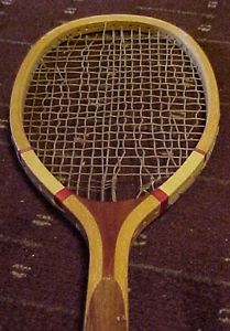 Tennis Racquet~Old/Antique 20-30s w/Old Wooden Anti-Warp Guard~FREE SHIP~Display