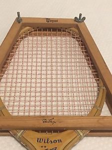 VINTAGE Wilson Super Stroke W/OLYMPIC RINGS WOOD TENNIS RACKET W/Signature