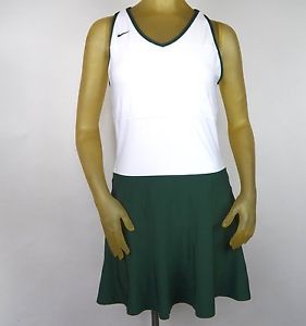 Nike Fit Dry Women's Athletic Shelf Bra Green & White Tennis Dress Size M