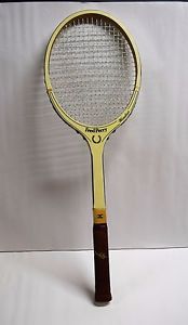Vintage Fred Perry Windsor Wood Wooden Tennis Racquet 4 3/8 Made Italy Cowhide