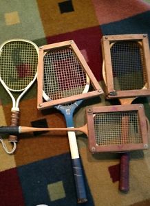 Great lot of 4 Tennis racquets 2 signed John Moore & Slazengers