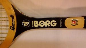 VINTAGE PERSONAL BJORN BORG BANCROFT WOOD TOURNAMENT PLAY TENNIS HAND CRAFTED