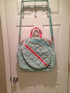 Cinda B Tennis Tote Bag in Aqua Excellent Condition