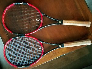 Wilson pro staff 97s a pair of tennis racquets