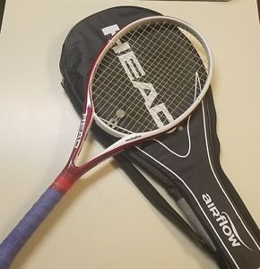 HEAD METALLIX AIRFLOW 1 FLEXPOINT RED Tennis Racket STRUNG 4-1/8 TOURNA GRIP