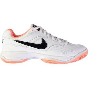Nike Court Lite Tennis Shoes Womens White/Black/Mango Sports Trainers Sneakers