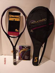 Spalding Premonition graphite Tennis Racquet 105" Head case unstrung NEVER USED