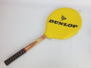 Vintage Dunlop Maxply Fort 4 1/4 Wood Tennis Racket Racquet England & Cover