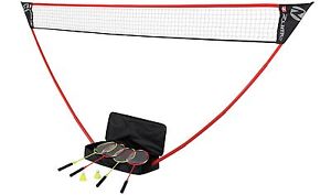 Portable Badminton Kit Lawn Racket Net Yard Games Case Popup Sport 4 Players
