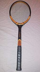 Vintage Wilson Advantage Strata-Bow Wooden Tennis Racquet w/Leather Cover (good)