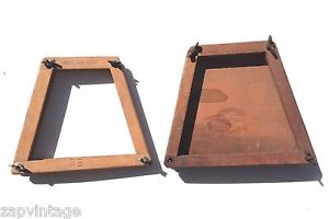 Vintage Lot Of 2 Wood Tennis Racquet Brace Press Holders (Double Holder)