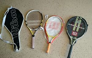 lot of 3 kids tennis rackets Wilson, Babolat - with racket covers