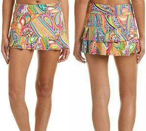 NWoT Trina Turk Recreation Paisley Tennis Skirt Pleated Skort w/under shorts M