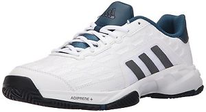 adidas Performance Mens Barricade Court 2 Wide Tennis Shoe,White/Iron Metallic M