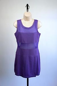 LIJA Mesh Panel Dress Tennis Beach Coverup Active Wear Golf Purple Size Medium