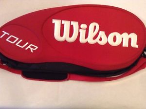 WILSON TOUR RED 6 PACK - tennis racquet hard shell racket bag  Black