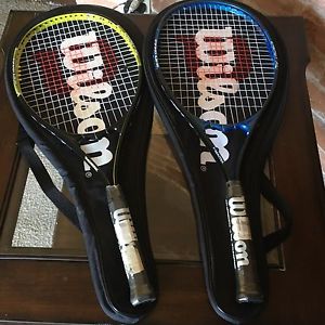 Wislon Tennis Rackets V-Matrix w/ Carrying Case X 2