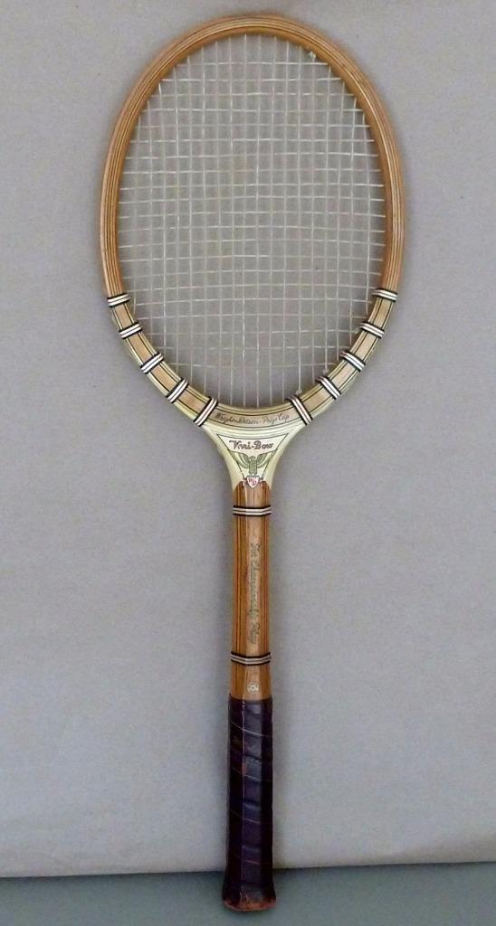 Wright & Ditson Prize Cup Model Tennis Racquet, Genuine Cane, original grip
