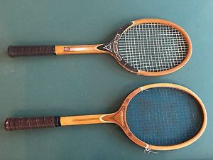 Vintage Lot 2 TAD Davis Imperial Wooden Tennis Racket