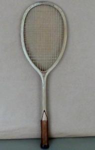 F.H. Ayres Richmond Model Tennis Racquet, ultra thin shaft. great display, wood