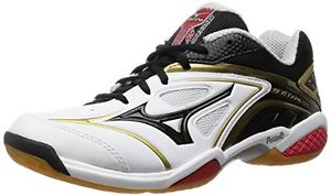 Mizuno Badminton Shoes Wave Fang SS Speed Style 71GA1510 09 White/Black/Gold 250