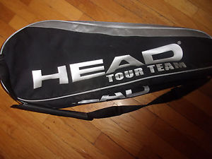 Head Tour Team 3 Zipper tennis bag Black Gray EUC