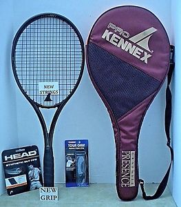 Pro Kennex Graphite Presence 105 Tennis Racquet 4 5/8 - EUC - NEW STRINGS + GRIP