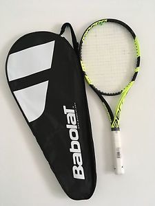 BABOLAT PURE AERO TEAM TENNIS RACQUET - 4 1/4 Strung with Babolat Addiction 16G.