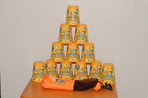 Speed Stacks Cup Set with Bag Orange with Hawaiian Flowers