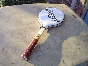 Vintage Collectibel Bancroft Bjorn Borg Tennis Racquet w Cover, Brace, Leather