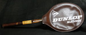 Vintage John McEnroe Wooden Tennis Racquet with Cover