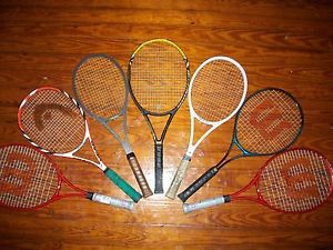 Lot of 7 Tennis Racquets vintage,  Head, Wilson , Dunlop , wilson hyper hammer