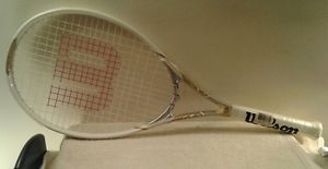 Wilson Adult's Venus Serena Tennis Racquet -White/Gold Stop Shock Pads L2 4 1/4