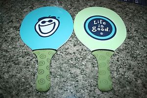 LIFE IS GOOD Paddle Ball Set Beach Back Yard Paddles