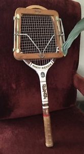 VNTG ADVISORY STAFF MODEL Dunlop Marty Riessen Wood Tennis Racket Leather Grip