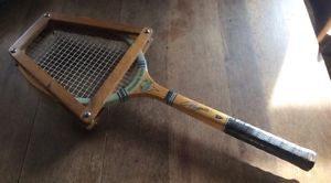 Vintage Pinguin Arrow Shot Made In Holland Tennis Racquet with press